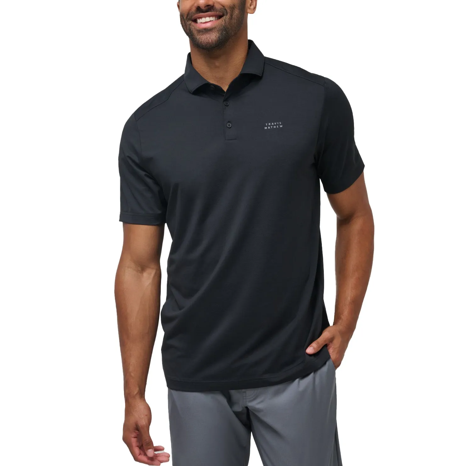 Travis Mathew Heater Pro Golf Shirt - Black Active Wearable