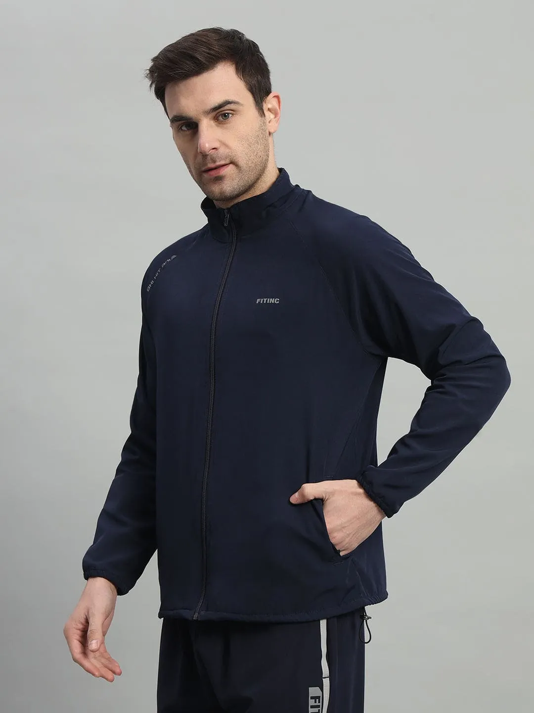 StaticFree Lining Track Performance Jacket - Navy Blue