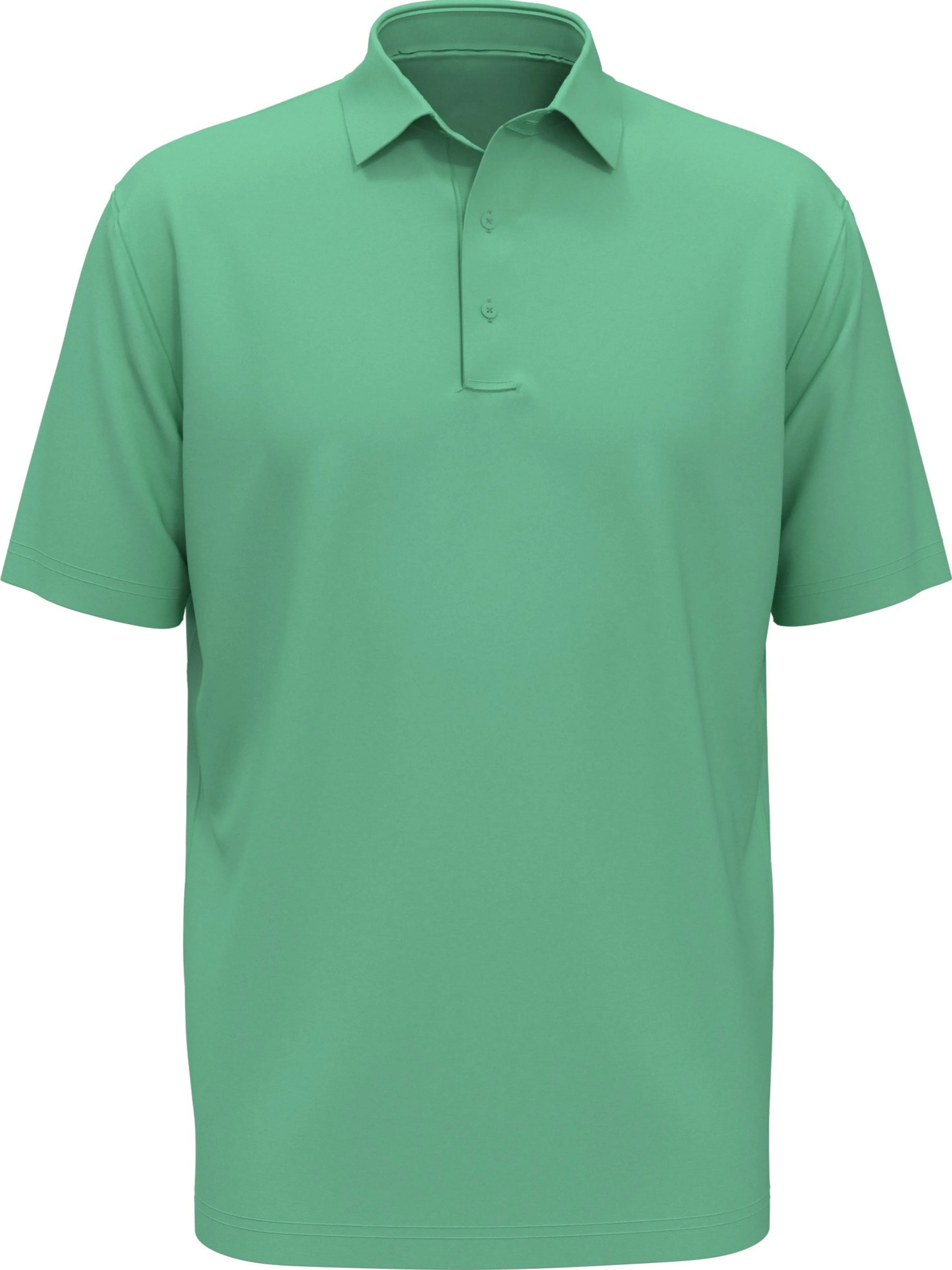 Mens Micro Hex Solid Golf Polo Office To Outing Layered Hem Reinforcement