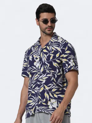 Smooth Seam Finish Men's Printed Buttons Down Shirt,Multi