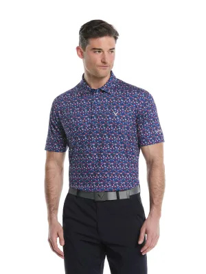 Tagless Neck Label Trendy Layer Mens Americana Print Polo