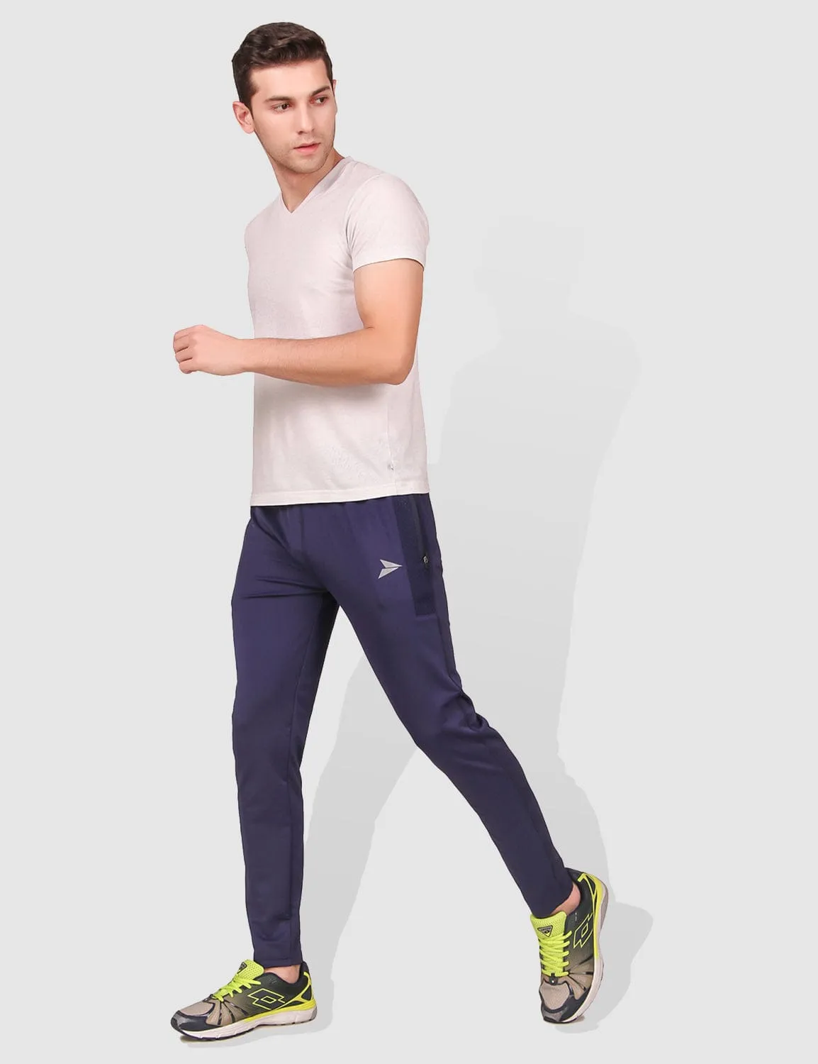 Fitinc Regular fit Navy Blue Activewear Trackpant EasyCareFabric