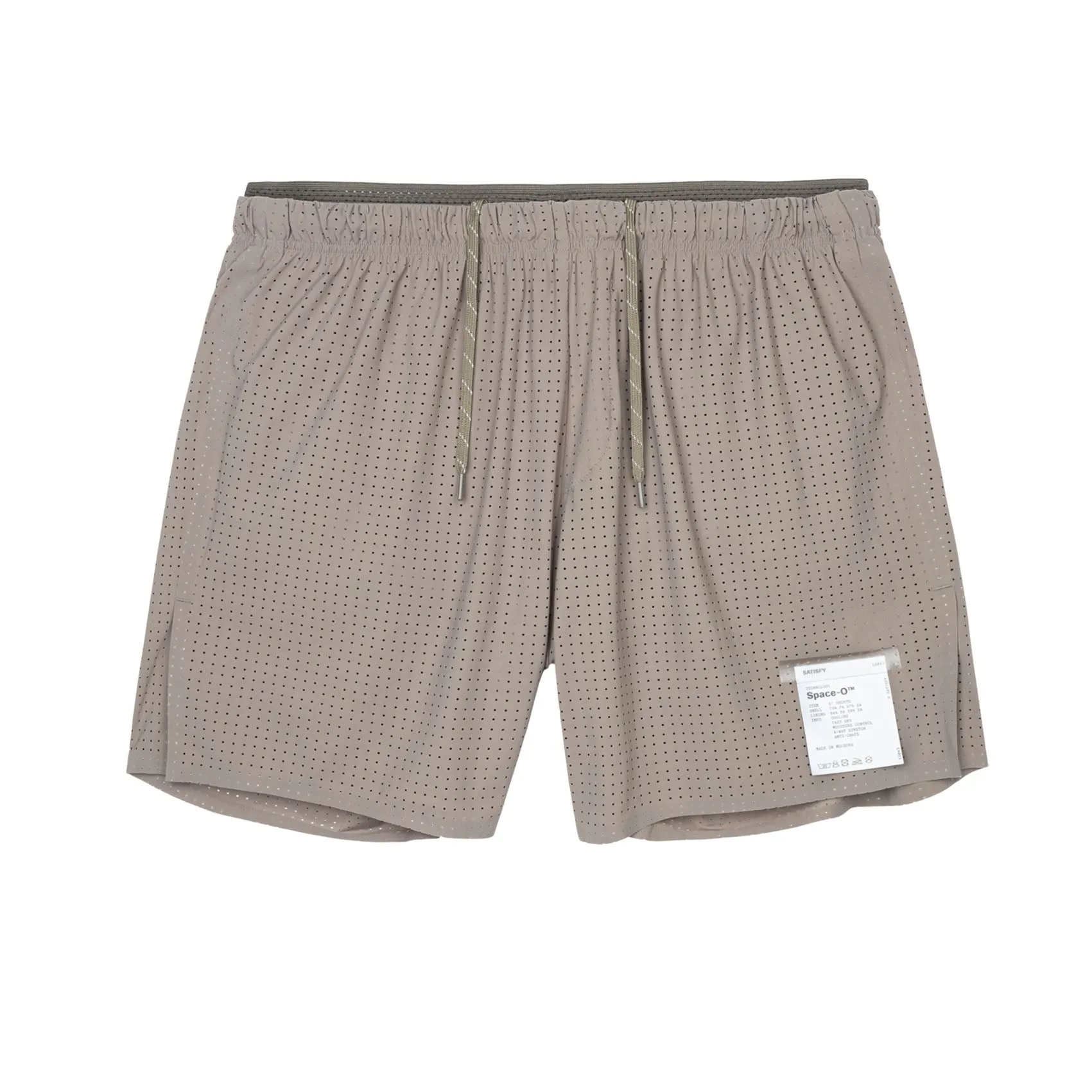 Mens Satisfy Space-O 5 Inch Running Shorts Striped Design