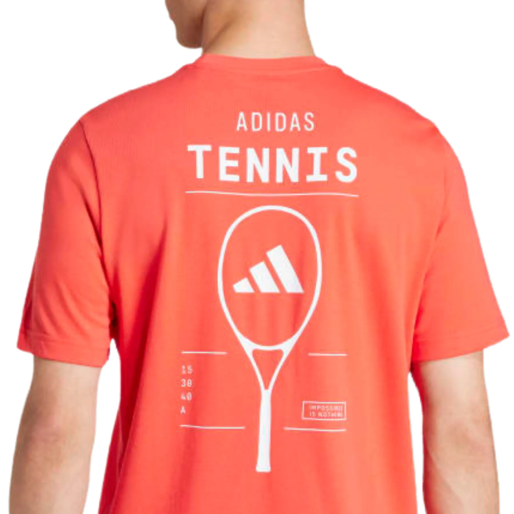 Adidas Aeroready Category Graphic Men Tennis Tee - White High Density Knit