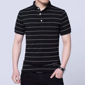 West Louis? Brand Summer Stripped Polo Shirt Casual Fit