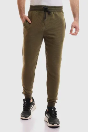 Active Design Hiking Gear Fully Ribbed Plain Sweatpants - Olive