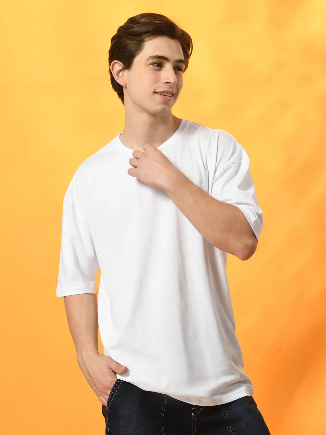 Layering Essential Relaxing Fit Relaxed Oversized 100% Cotton Solid Tee ?C White