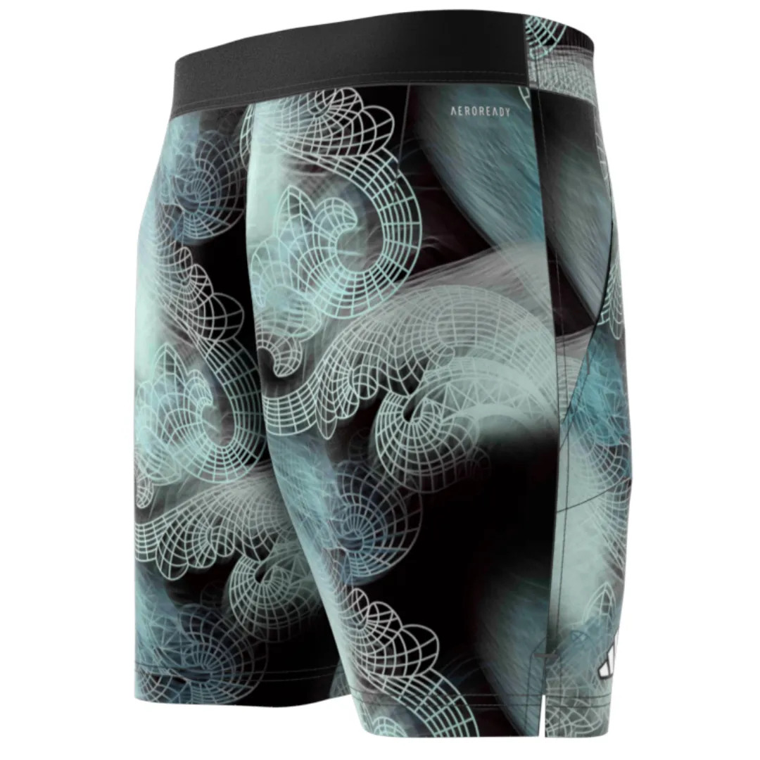 Leather Look Adidas Tennis Printed AEROREADY Ergo Pro Men Shorts - Black