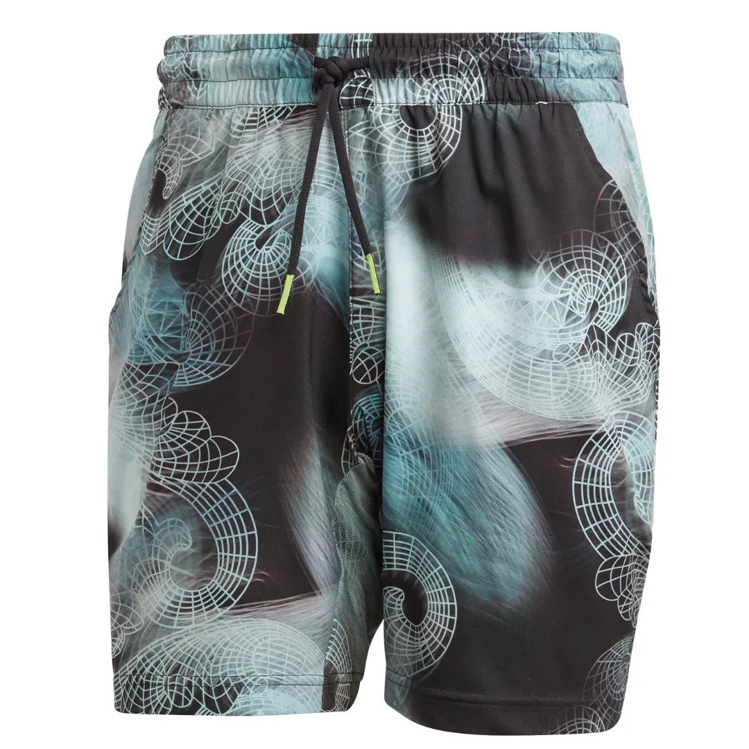 Adidas Tennis Printed AEROREADY Ergo Pro Men Shorts - Black NoChafeFinish