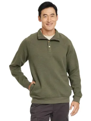 Men's Quilted Sweaters,Olive Green anti pill coating