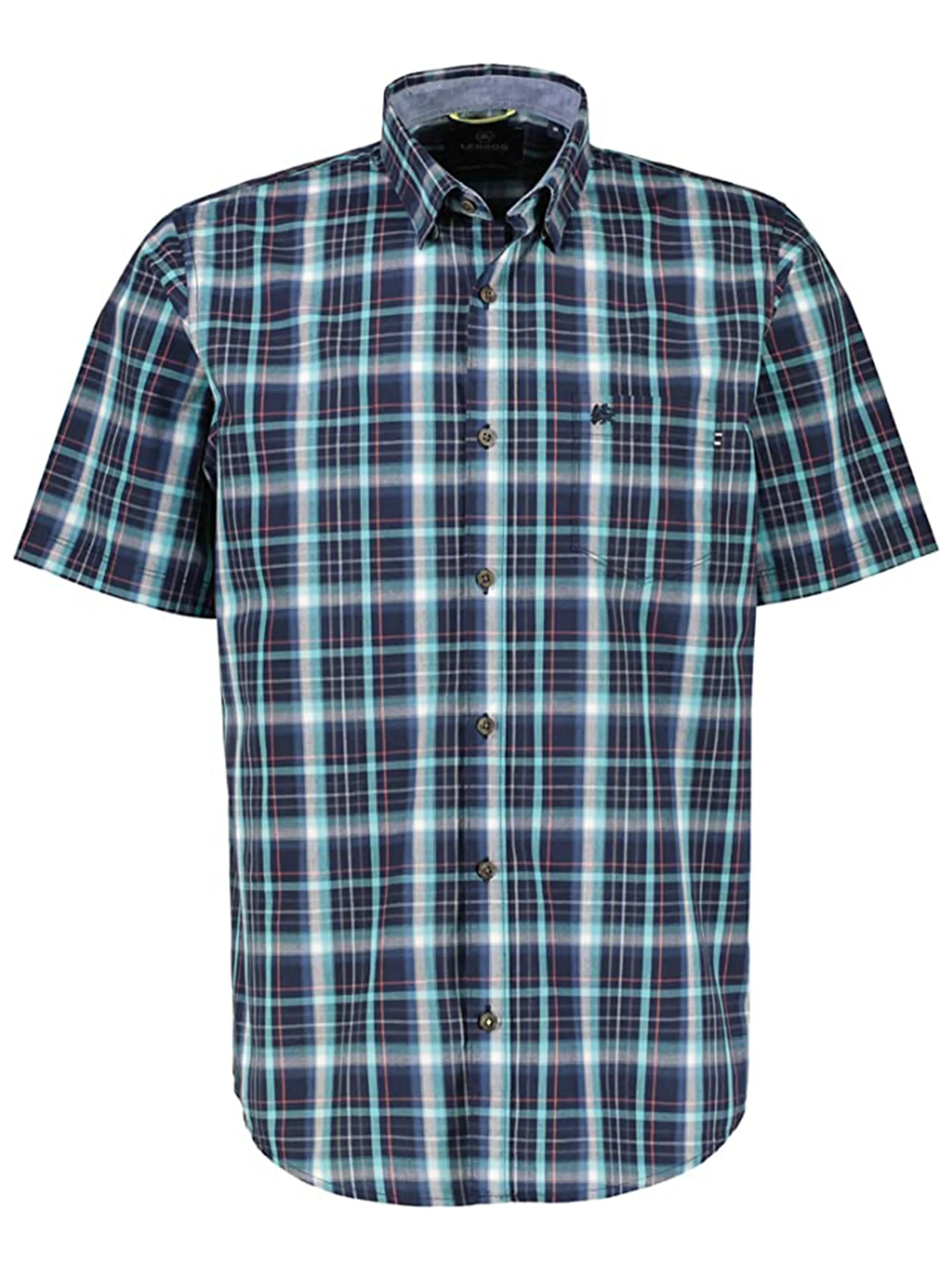 High-Quality Craftsmanship Men's Plaid Dress Shirt,Navy/Blue