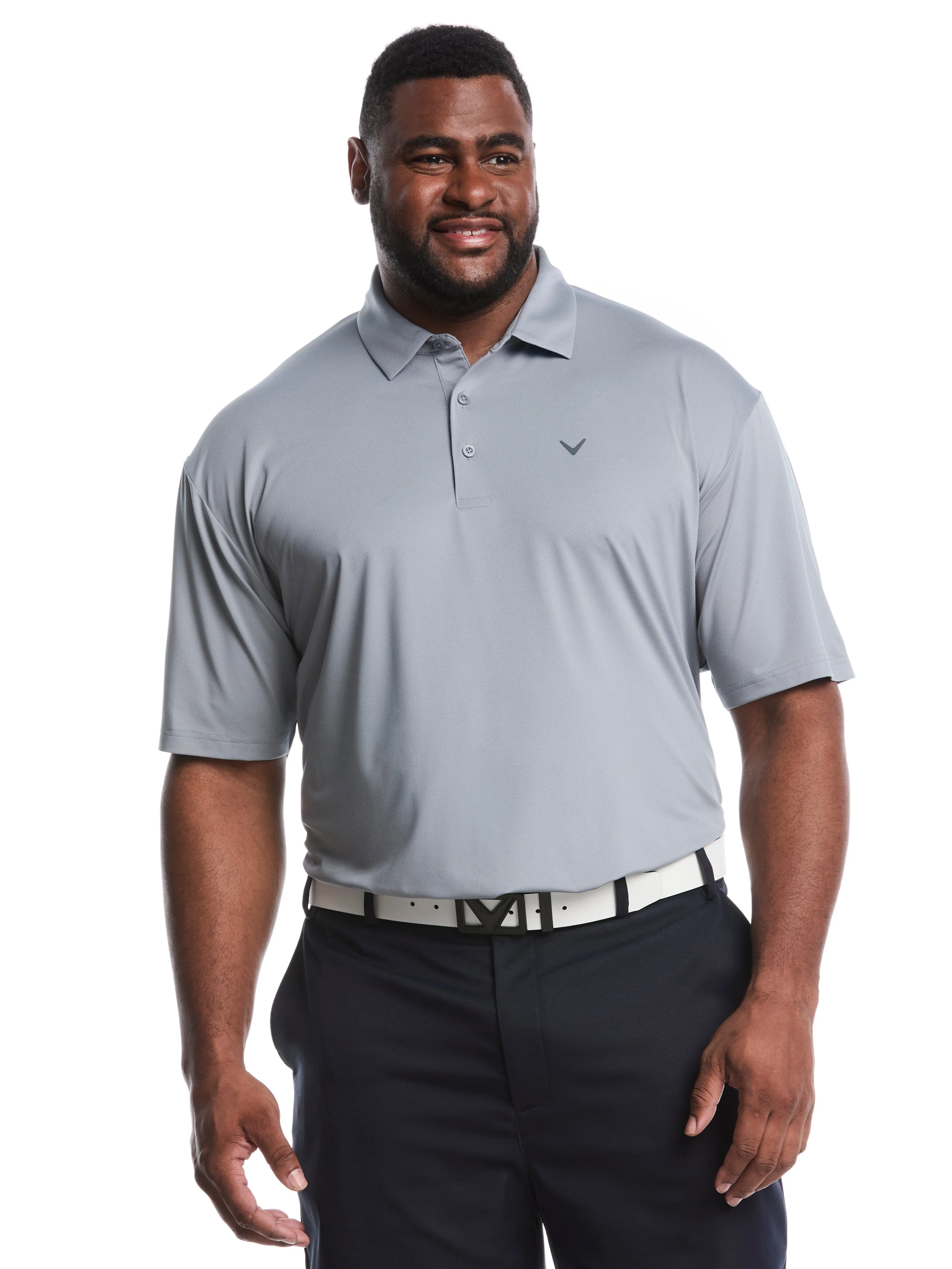 Big & Tall Micro Hex Solid Golf Polo Urban Comfort