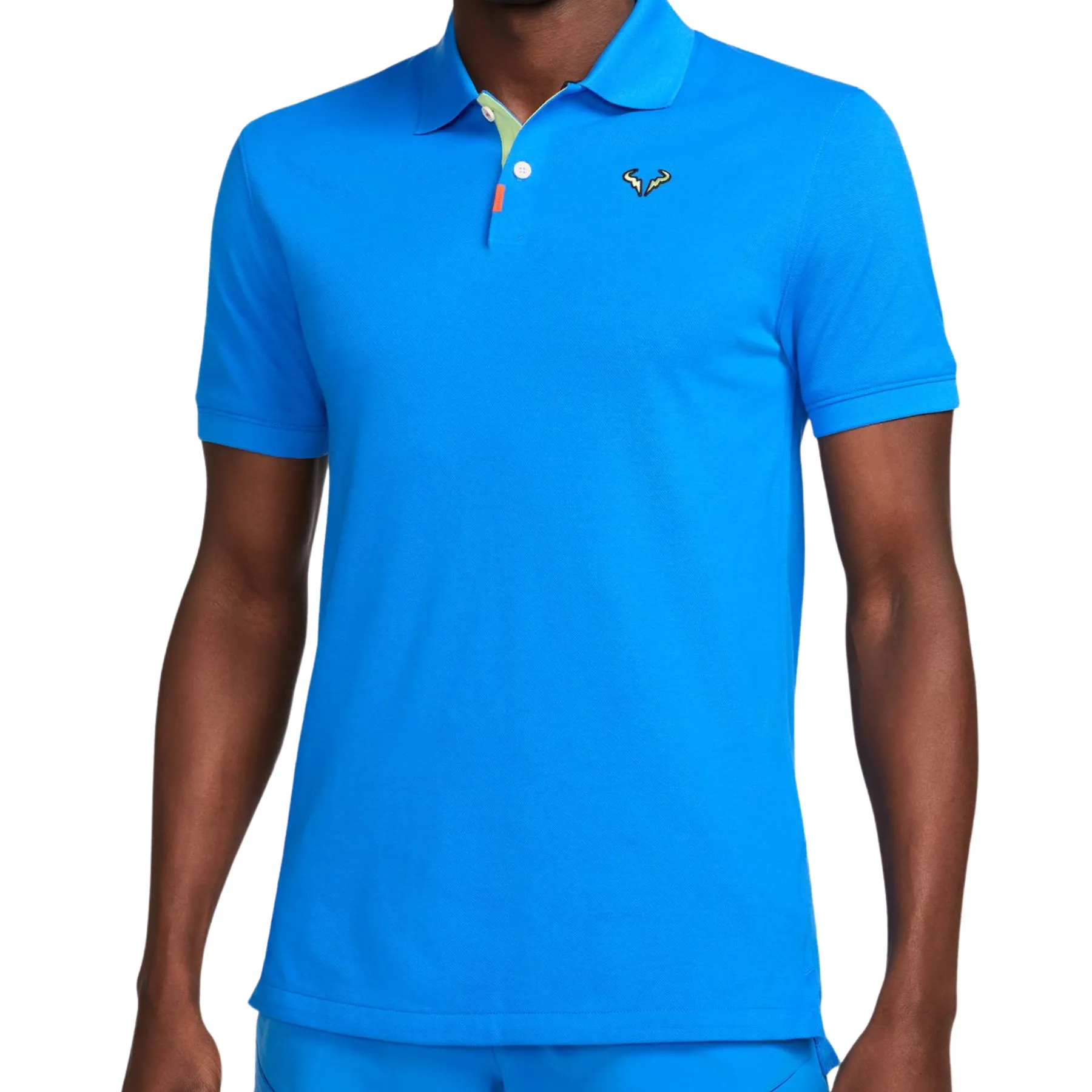 Nike Rafael Nadal Men Slim-Fit Tennis Polo Shirt - Lt Photo Blue/Lt Lemon Twist Summer Business Everyday Fit