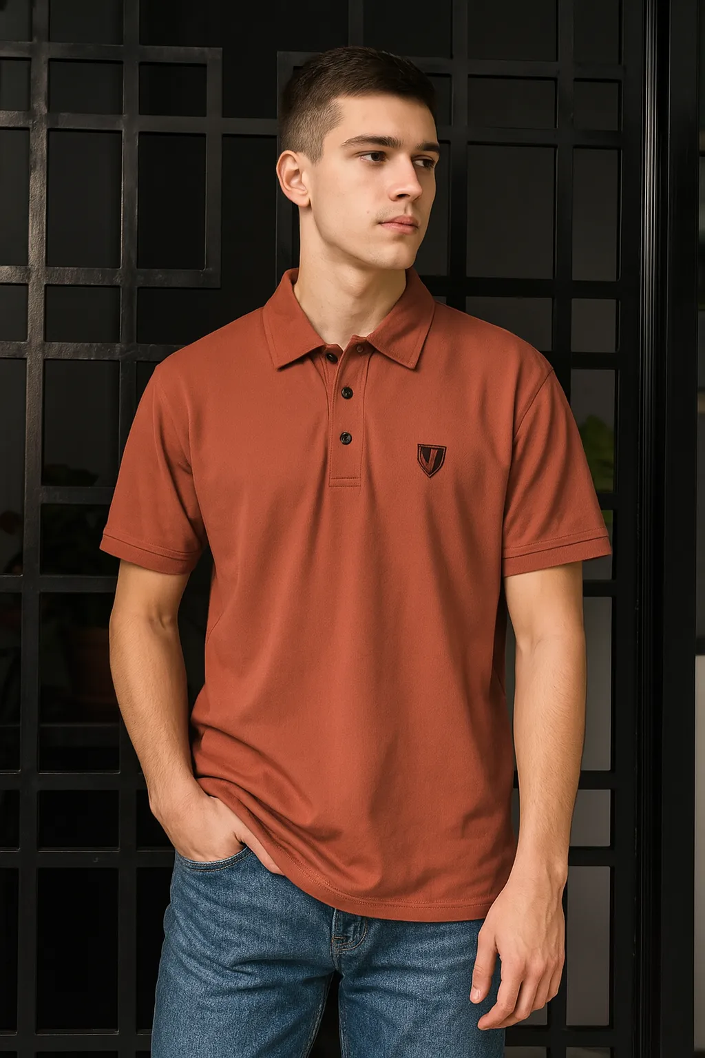 Versatile Design MEN'S POLO MUSTARD FRONT EMB