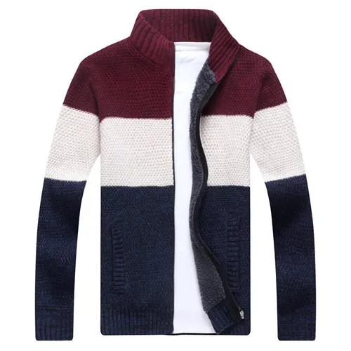 West Louis? Fashion Striped Knitted Male Sweater Air Move