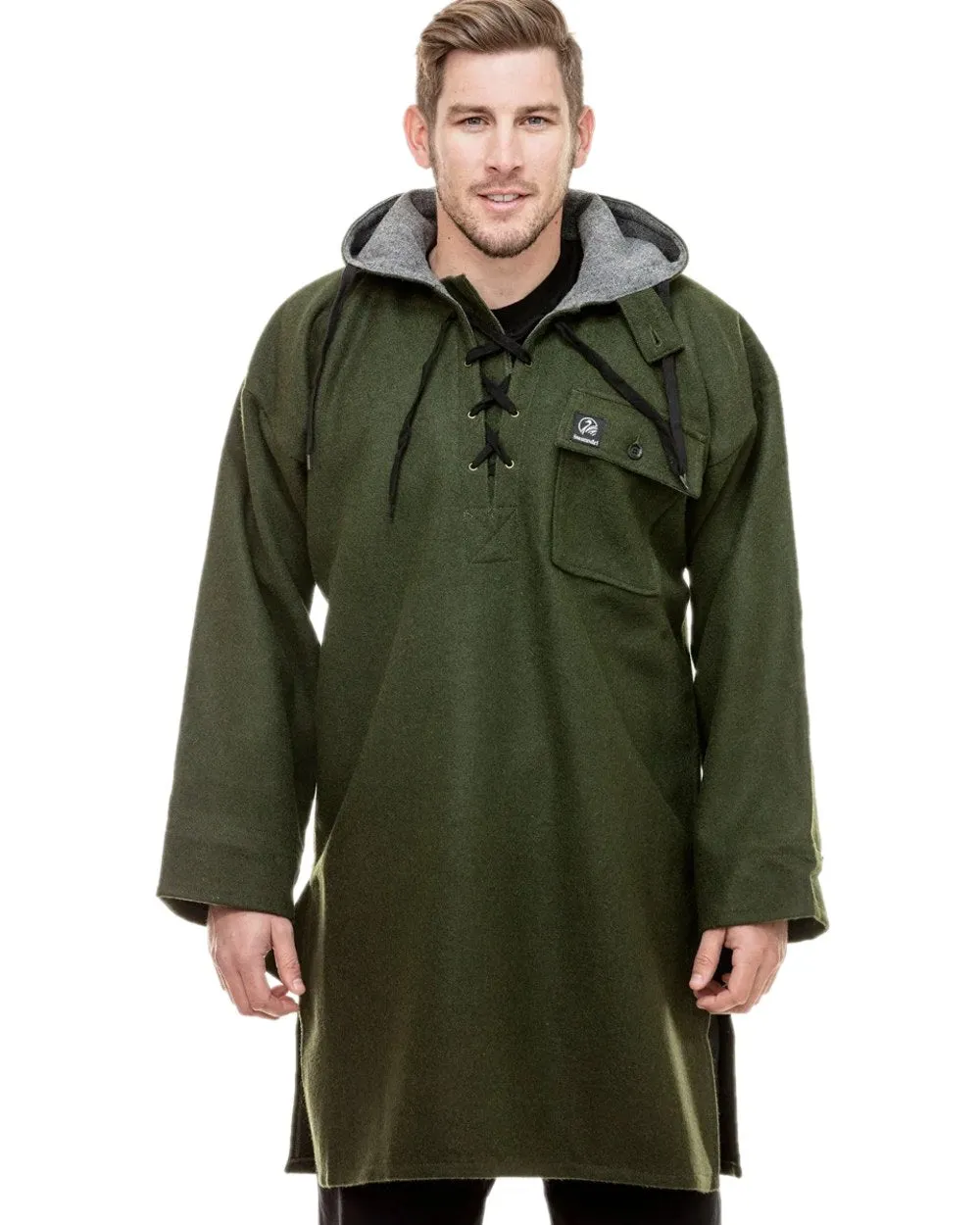 Swanndri Mens Original Wool Bushshirt With Lace Up Front NonSlipGrip