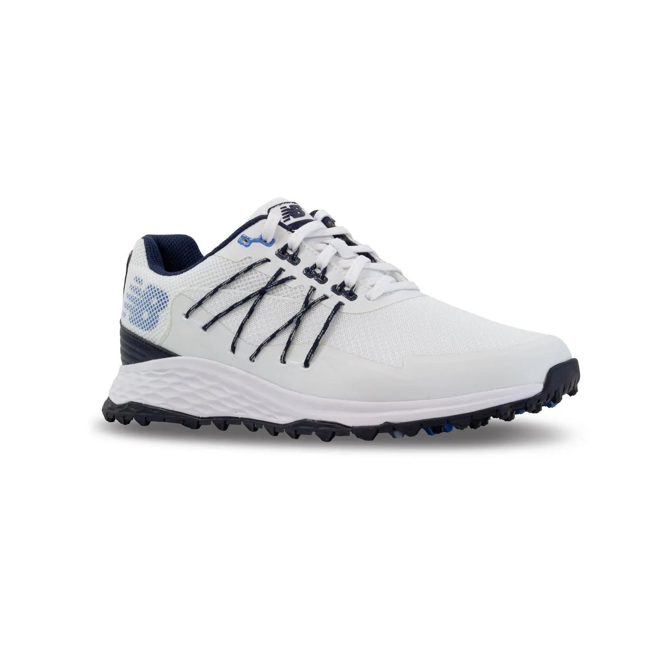New Balance Mens Fresh Foam Pace SL Golf Shoe - WHITE / NAVY / BLUE Active Hold