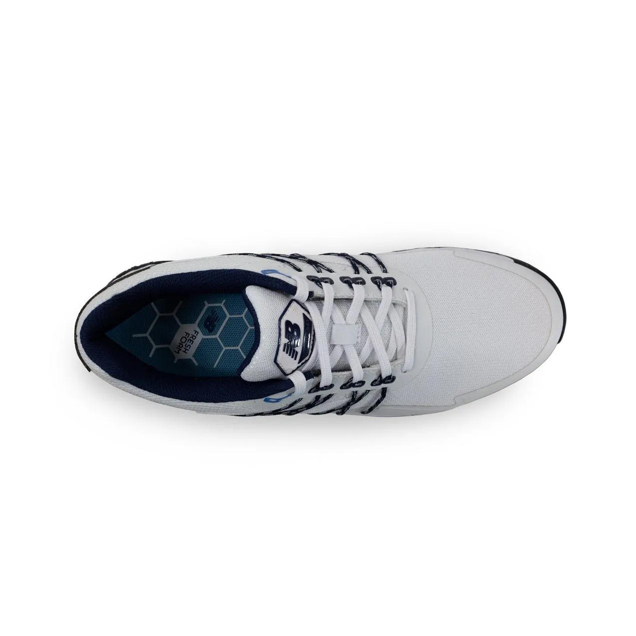 TractionControl Agile Footwork New Balance Mens Fresh Foam Pace SL Golf Shoe - WHITE / NAVY / BLUE