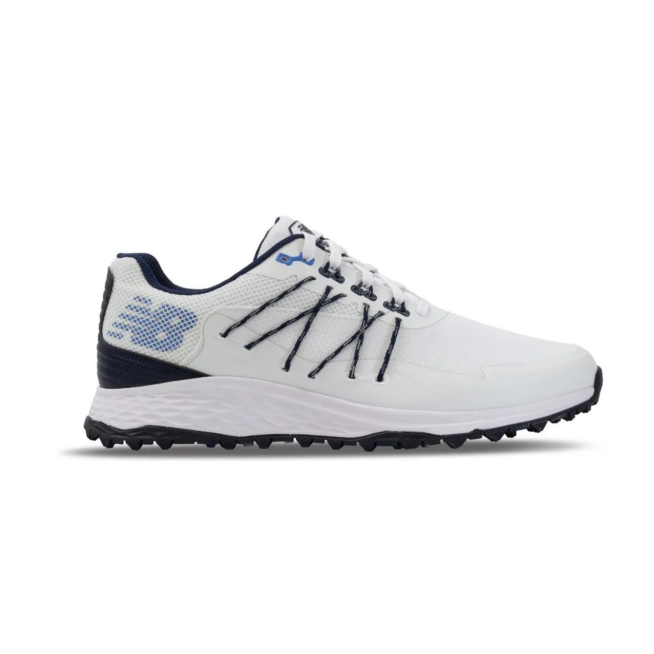 Comfort Flex New Balance Mens Fresh Foam Pace SL Golf Shoe - WHITE / NAVY / BLUE