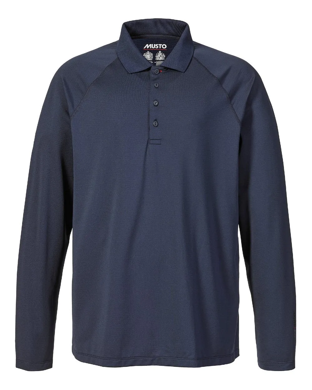 Soft touch finish checkered pattern Musto Evolution Sunblock Long Sleeve Polo Shirt 2.0