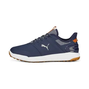 High Top Design IGNITE ELEVATE Wide Spikeless Golf Shoes | Puma Navy / Puma Silver