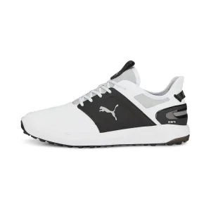 IGNITE ELEVATE Spikeless Golf Shoes | Puma White / Puma Black / Metallic Silver Air Mesh Waterproof Design