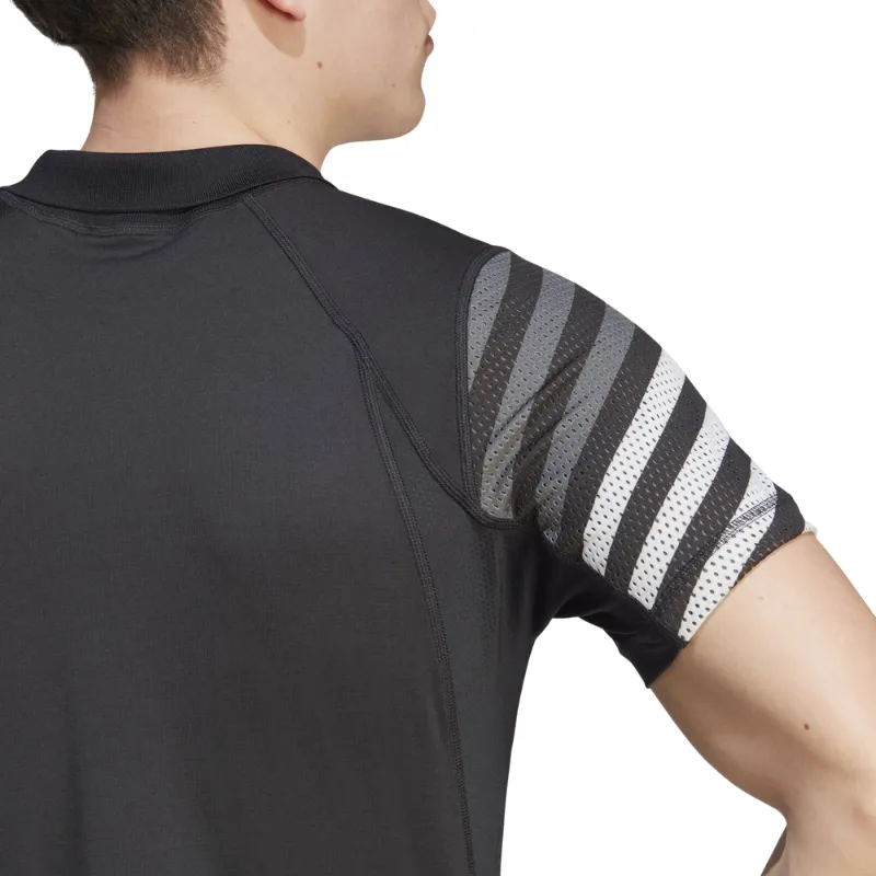 Athletic Comfort Adidas Men FreeLift Tennis Pro Polo Shirt - Black