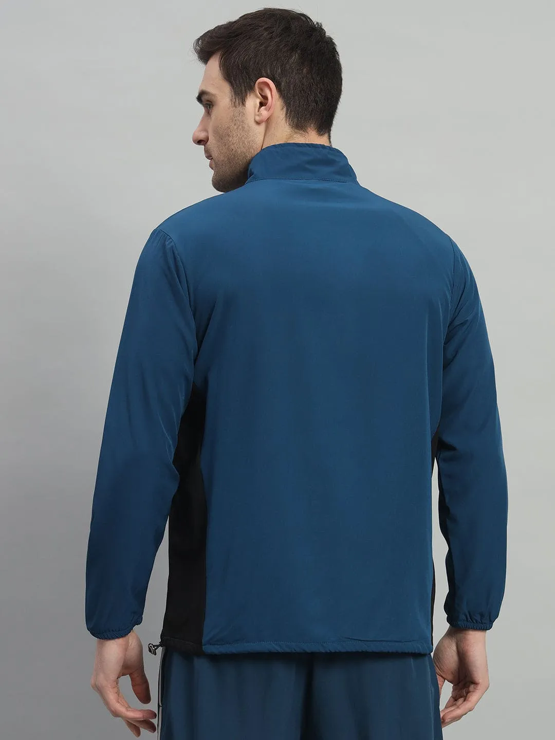 SustainableBlend Two-Tone Sports Jacket - Airforce & Black