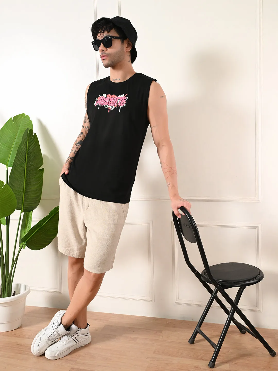Myth Soul Stylish accessories Easy-wear Absolute Cotton Sando ?C Black