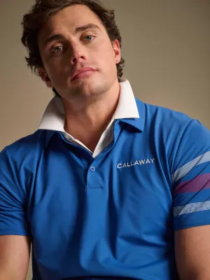 Callaway Legacy Collection? Mens Triple Track Sleeve Block Golf Polo Logo Detail