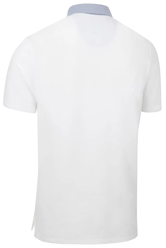 Original Penguin Mens Heritage Fine Line Stretch Golf Polo Shirt - BRIGHT WHITE Active Style