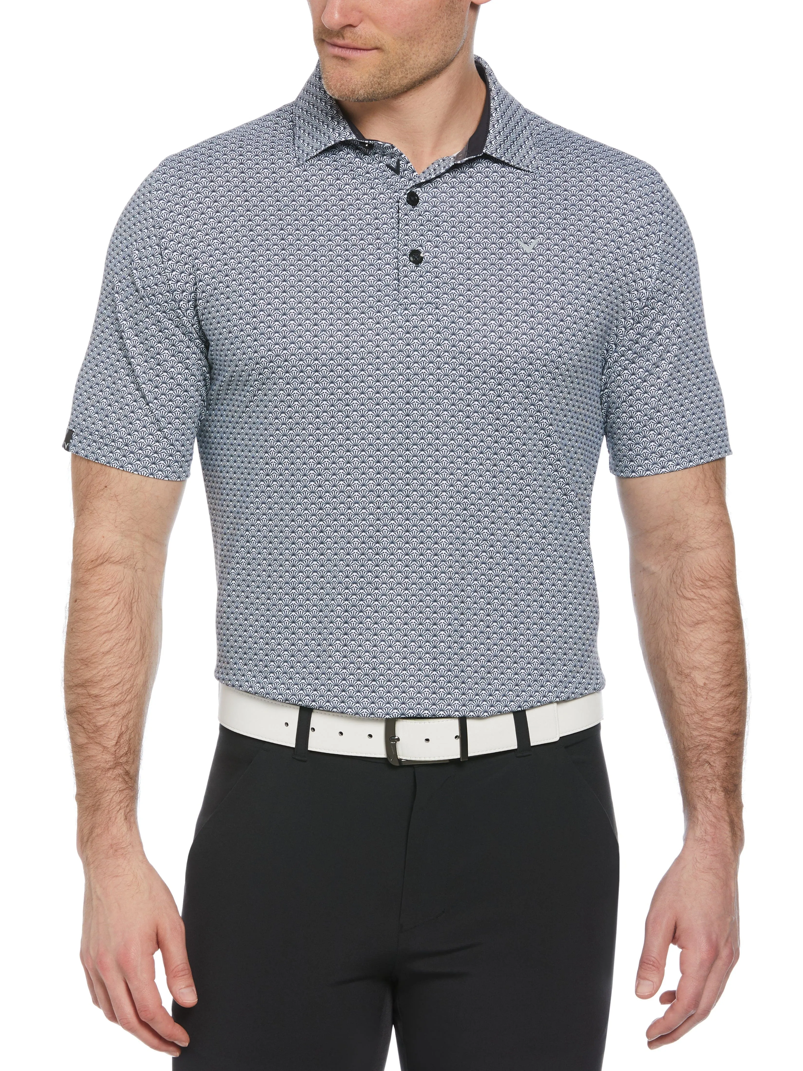 Sleek Design Mens Trademark Print Golf Polo