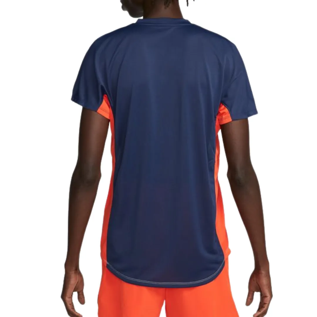 SeamlessSidePanels Elderly clothing Nike Court Dri-FIT ADV Slam Men's Tennis Top - Glacier Blue Midnight Navy Black