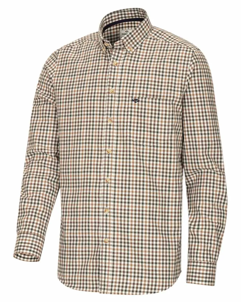 Hoggs of Fife Garvock Cotton Twill Herringbone Check Shirt Tropical theme Stretchable Cloth