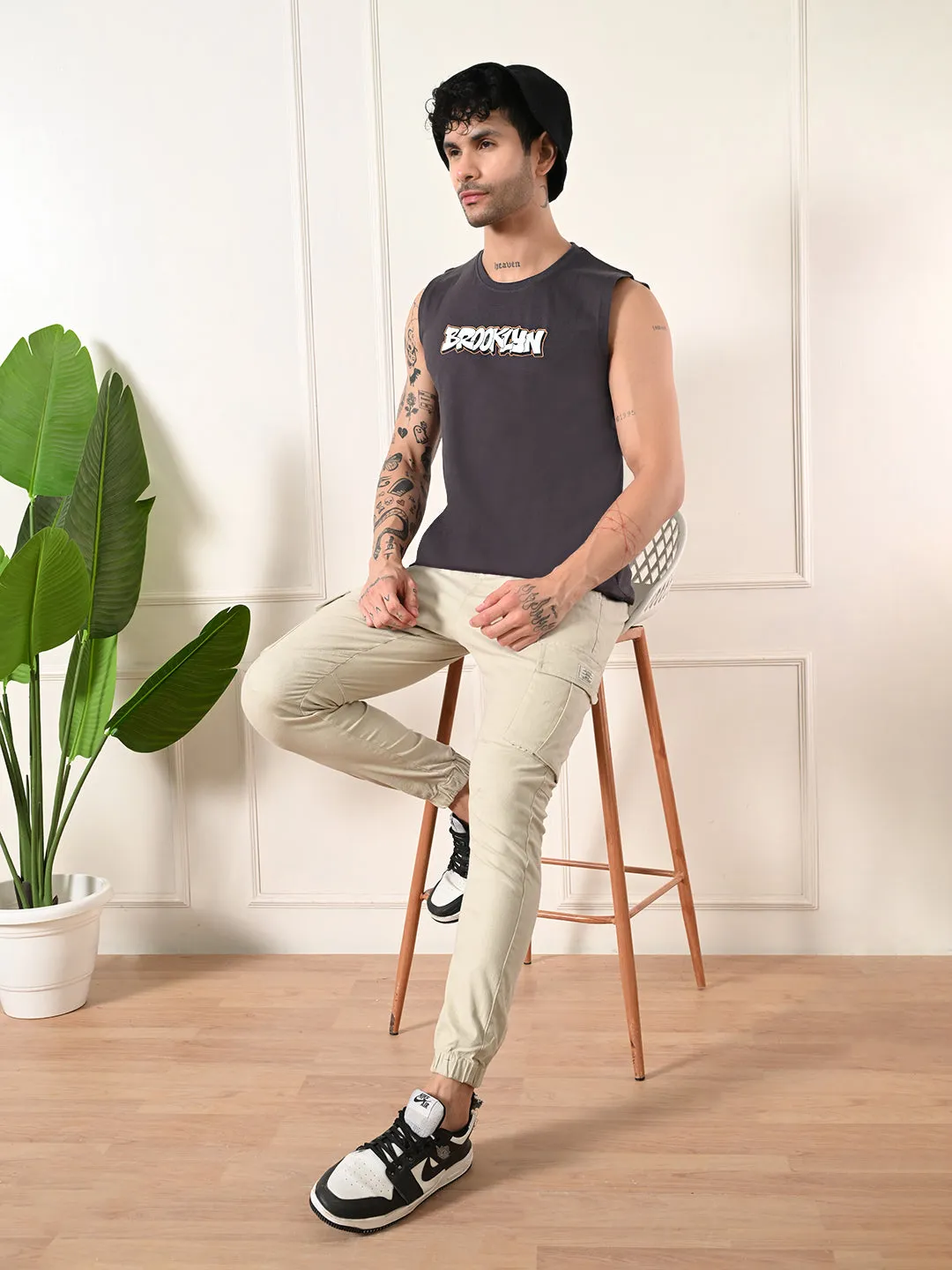 Stretch Fit Easy-wear Brooklyn Cotton Sando ?C Charcoal