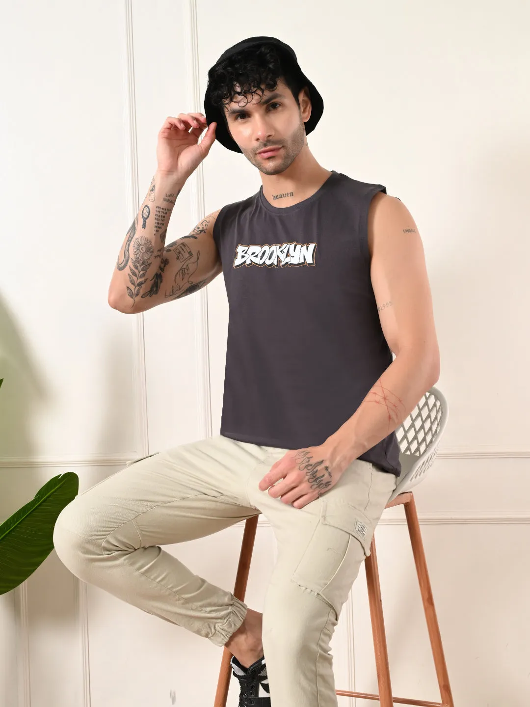 Water Soul Faith Core Easy-wear Brooklyn Cotton Sando ?C Charcoal