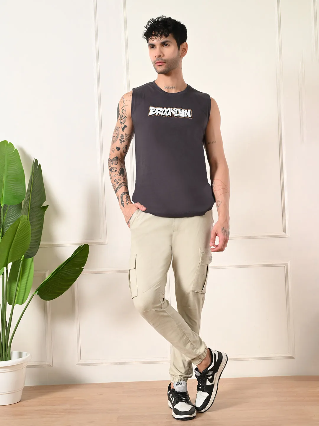 Easy-wear Brooklyn Cotton Sando ?C Charcoal Semi Formal