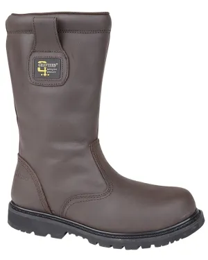 Grafters Mens Crazy Horse Leather Safety Rigger Boots Friction Free Inner Seams