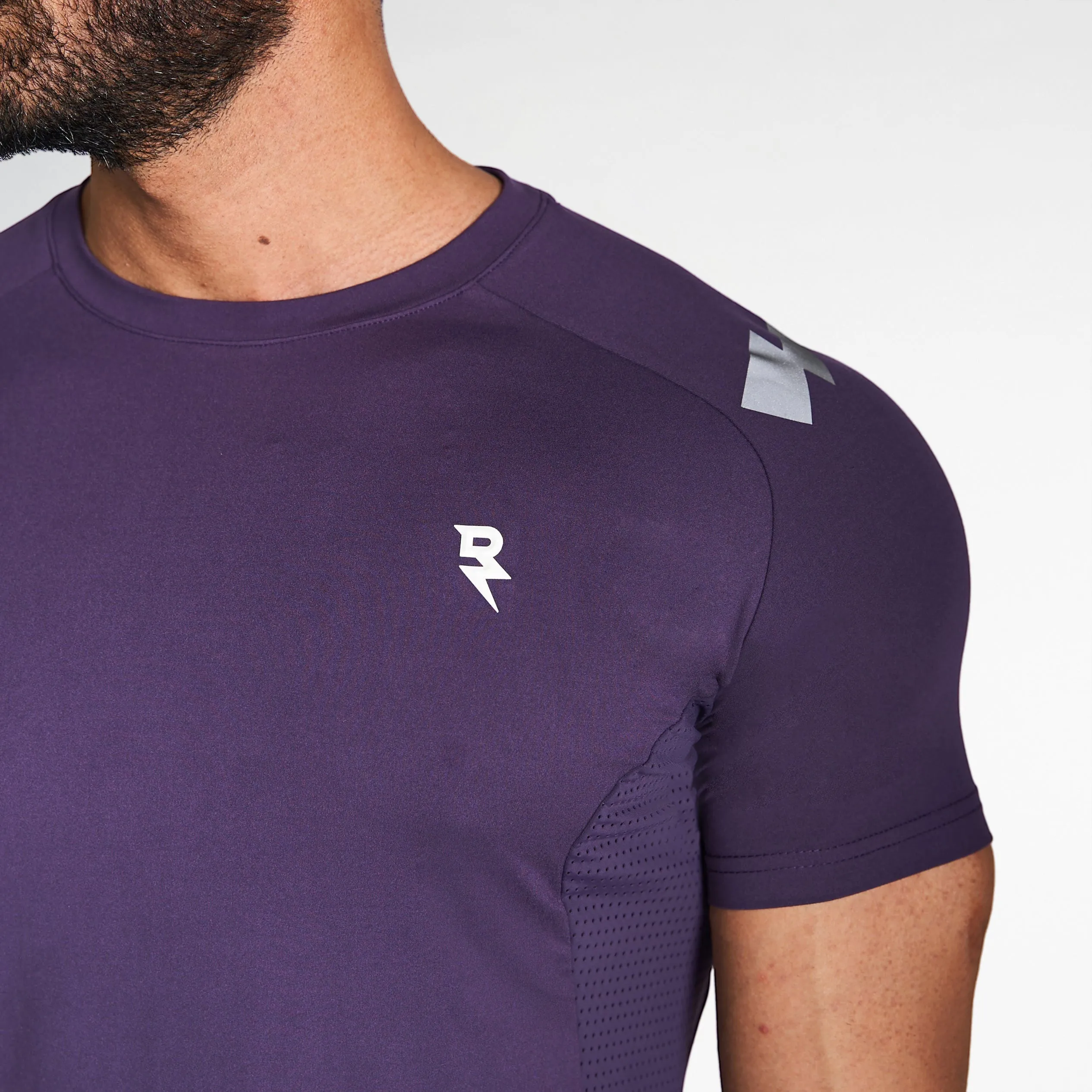 Light Casual Wear Mesh Performance T-Shirt - Purple