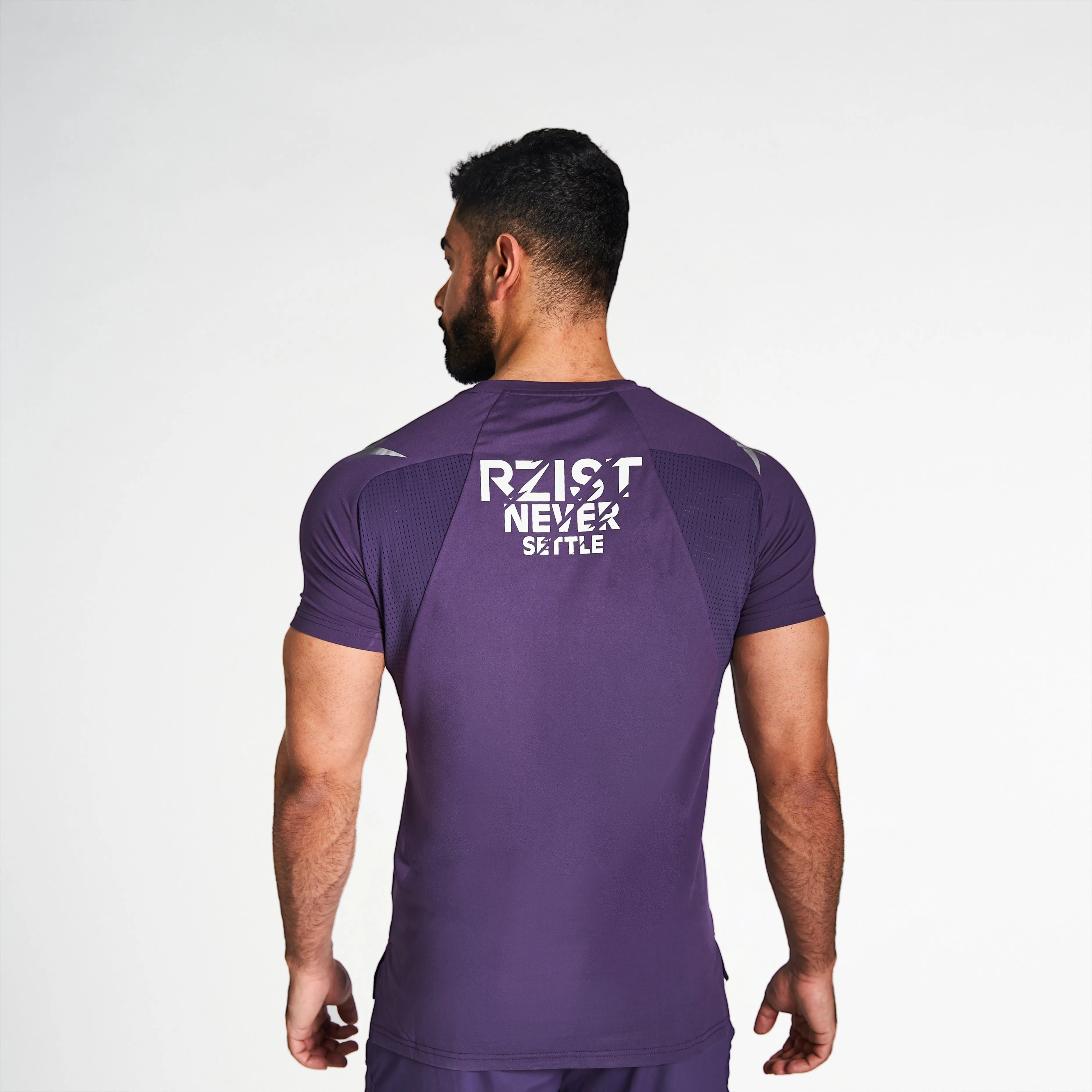 Layered Wear Mesh Performance T-Shirt - Purple