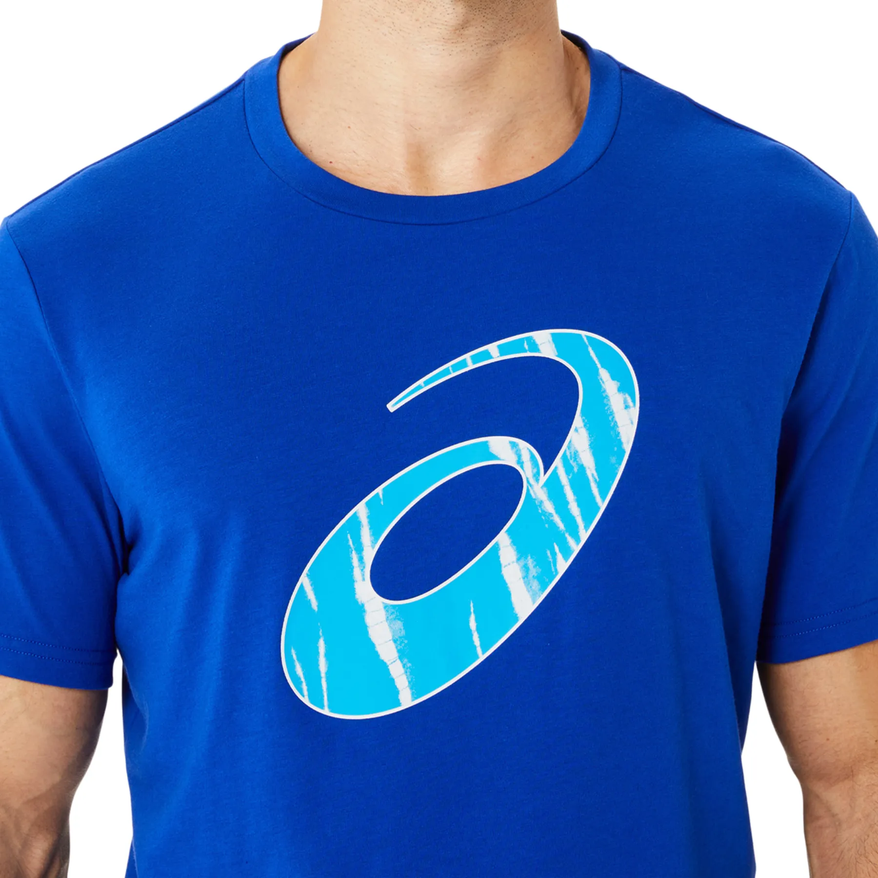 City Casual Chic and Cozy Wear Asics Seasonal Logo Graphic Short Sleeve Men Tennis Top - Blue