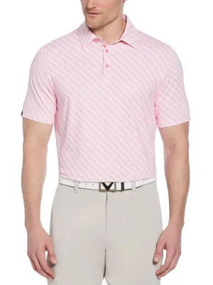 Mens Chevron Twill Print Polo tailored look