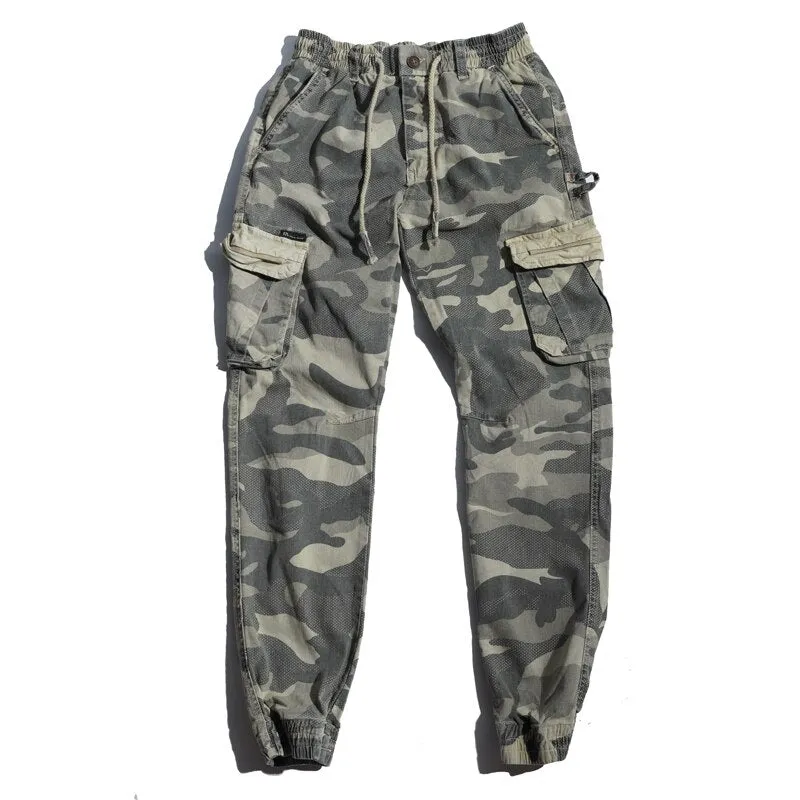 Slim Look Fit StretchMaterial West Louis? Multi-Pocket Color Camo Jogging Pants