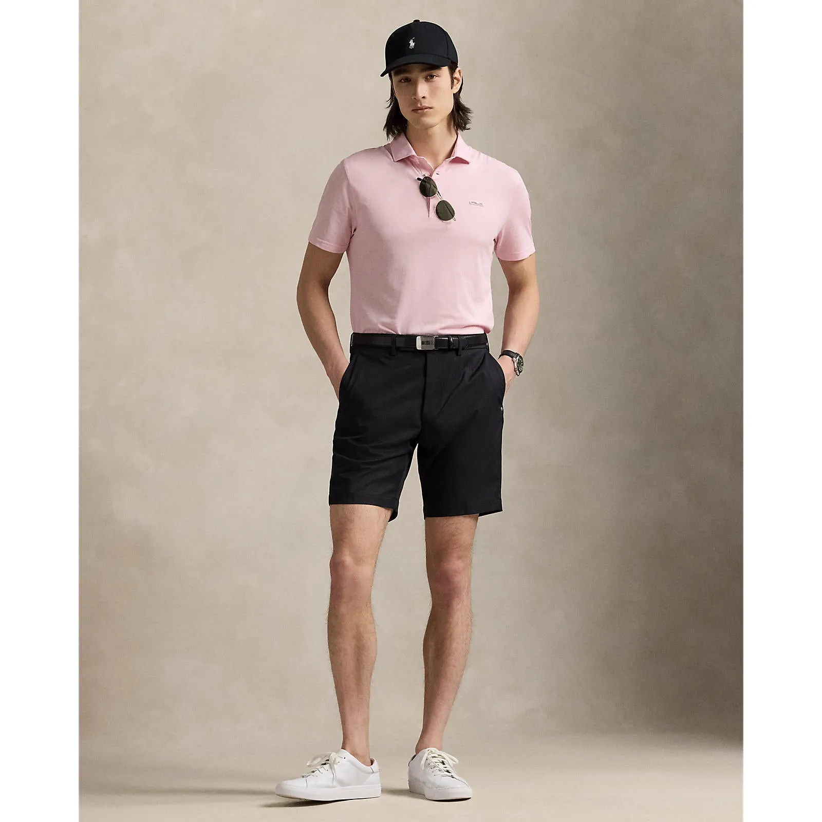 RLX Ralph Lauren Tour Pique Golf Polo Shirt - Garden Pink athletic style Bound Seam Finish