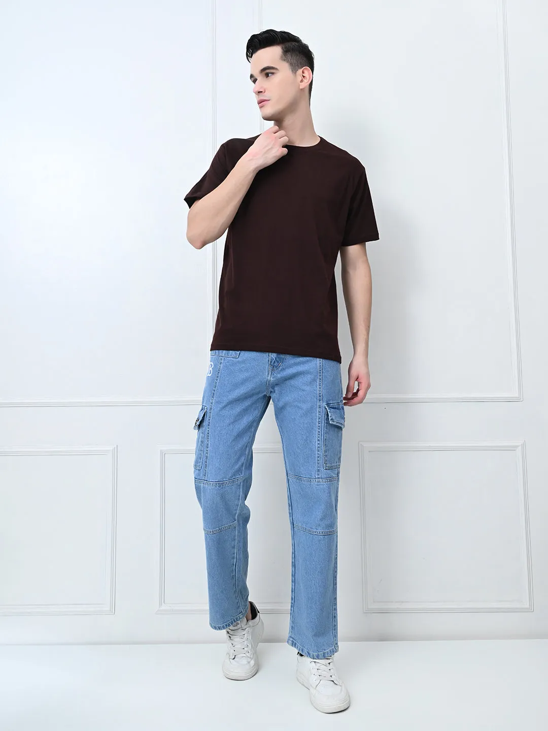 Comfy 100% Cotton Solid Regular Fit Tee - Coffee Light Style Trend Sustainable Textile