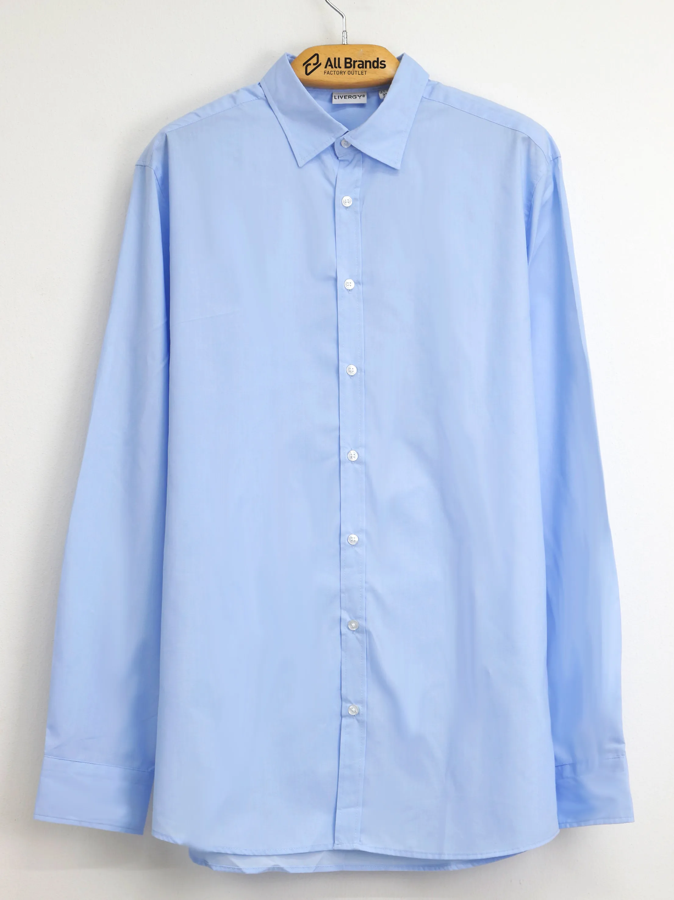 family gathering Men's Plain Solid Dress Shirt,Light Blue