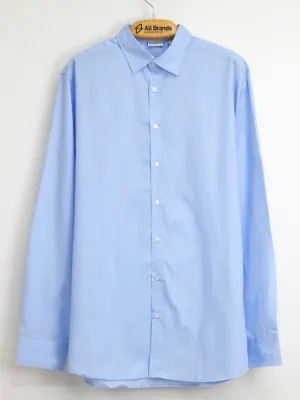family gathering Men's Plain Solid Dress Shirt,Light Blue