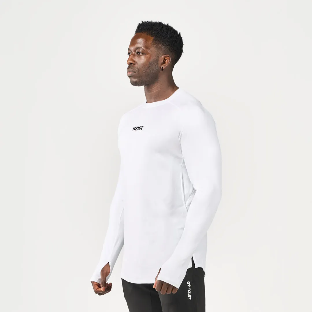 Timeless Comfort Wear Breathable Performance Performance Long Sleeves Tee - Cotton White