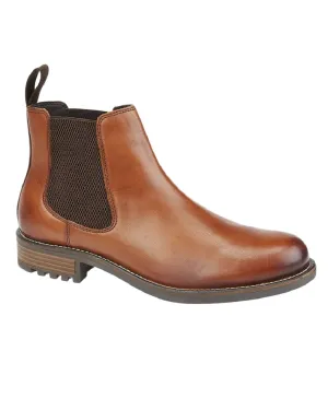 Roamers Mens Elgin Tan Leather Twin Gusset Boots Durable Stitching