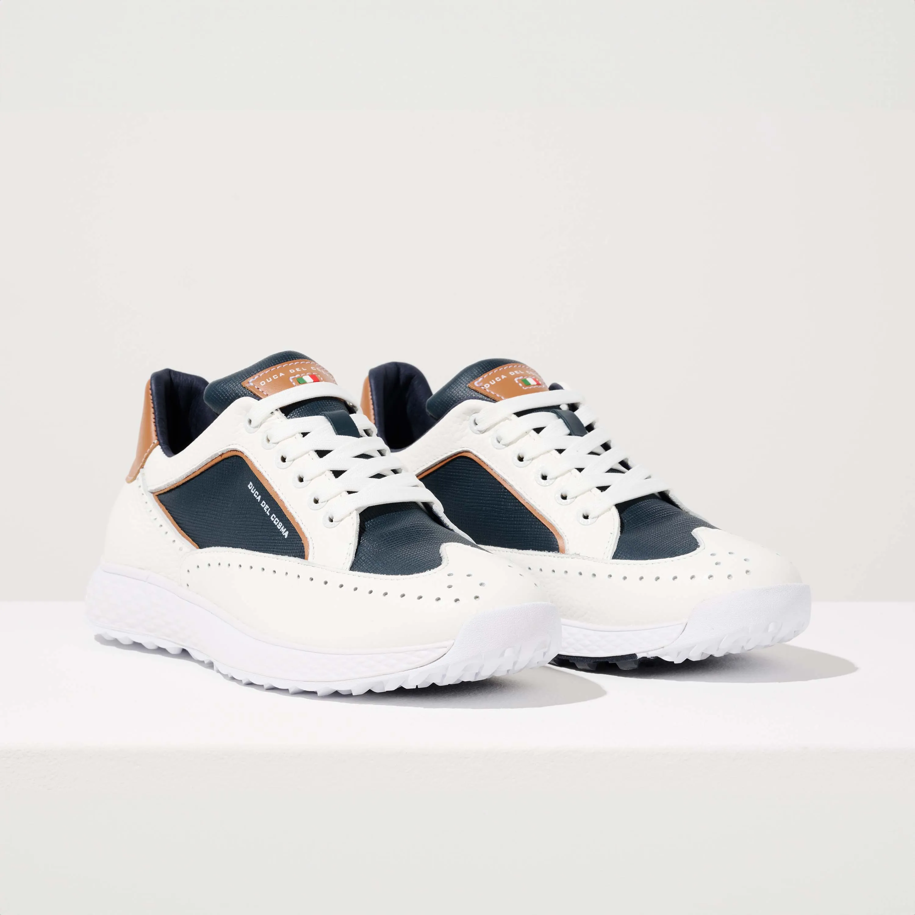 Girona - White/Cognac/Navy Breathable Linings